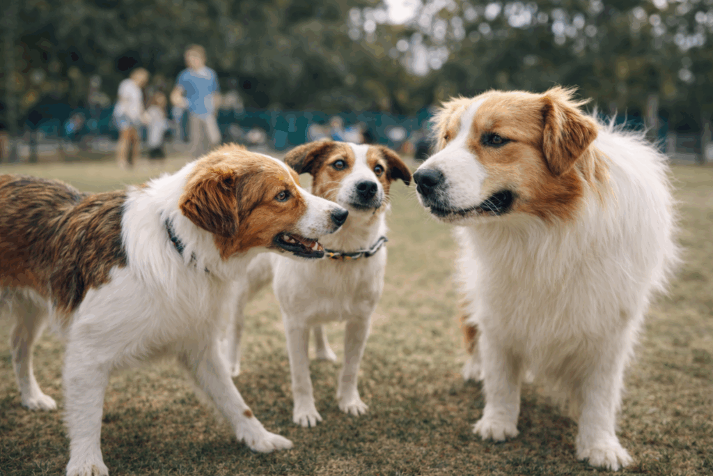 Dog interacting with other dogs which theoretically carrying the Sarcoptic mange